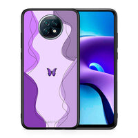 Thumbnail for Θήκη Αγίου Βαλεντίνου Xiaomi Redmi Note 9T Purple Mariposa από τη Smartfits με σχέδιο στο πίσω μέρος και μαύρο περίβλημα | Xiaomi Redmi Note 9T Purple Mariposa case with colorful back and black bezels