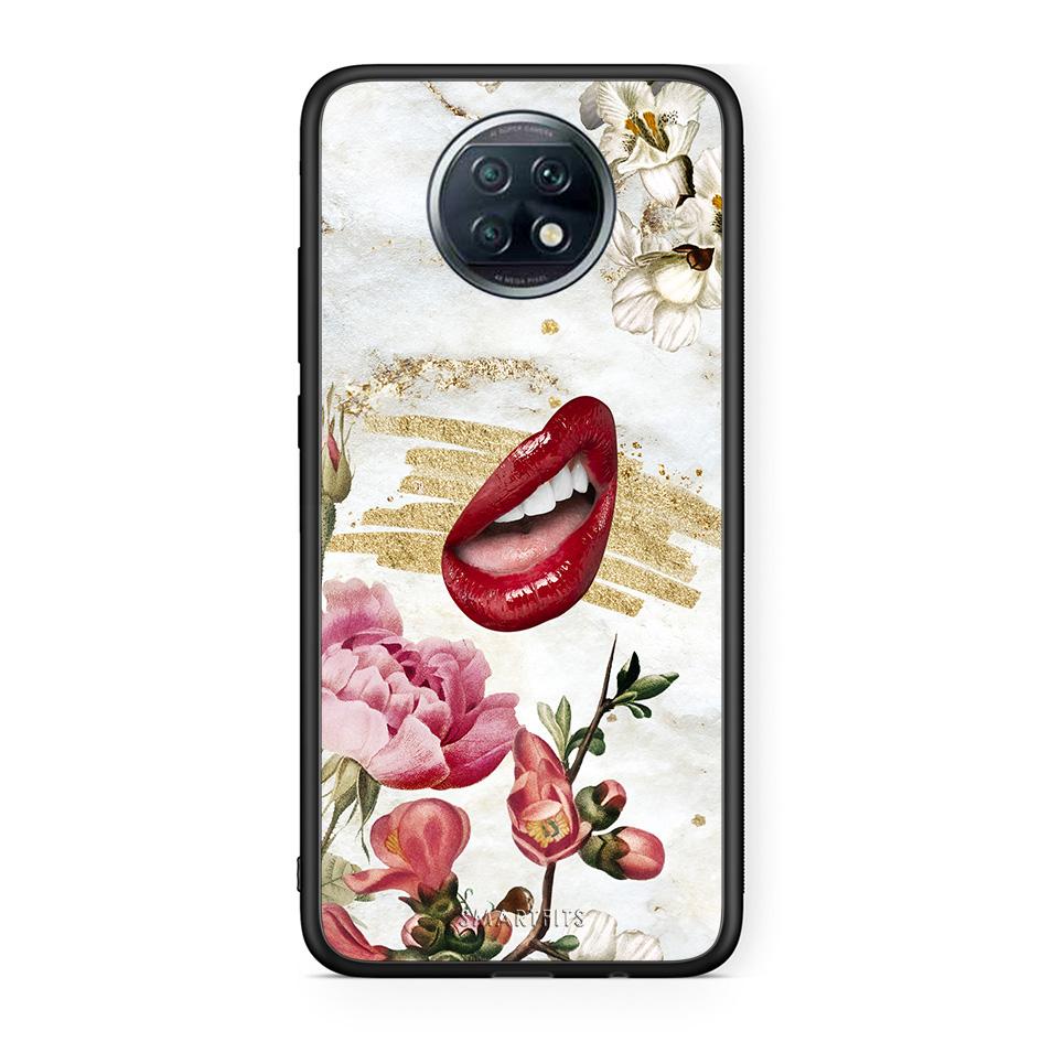 Xiaomi Redmi Note 9T Red Lips θήκη από τη Smartfits με σχέδιο στο πίσω μέρος και μαύρο περίβλημα | Smartphone case with colorful back and black bezels by Smartfits