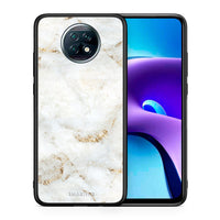 Thumbnail for Θήκη Xiaomi Redmi Note 9T White Gold Marble από τη Smartfits με σχέδιο στο πίσω μέρος και μαύρο περίβλημα | Xiaomi Redmi Note 9T White Gold Marble case with colorful back and black bezels