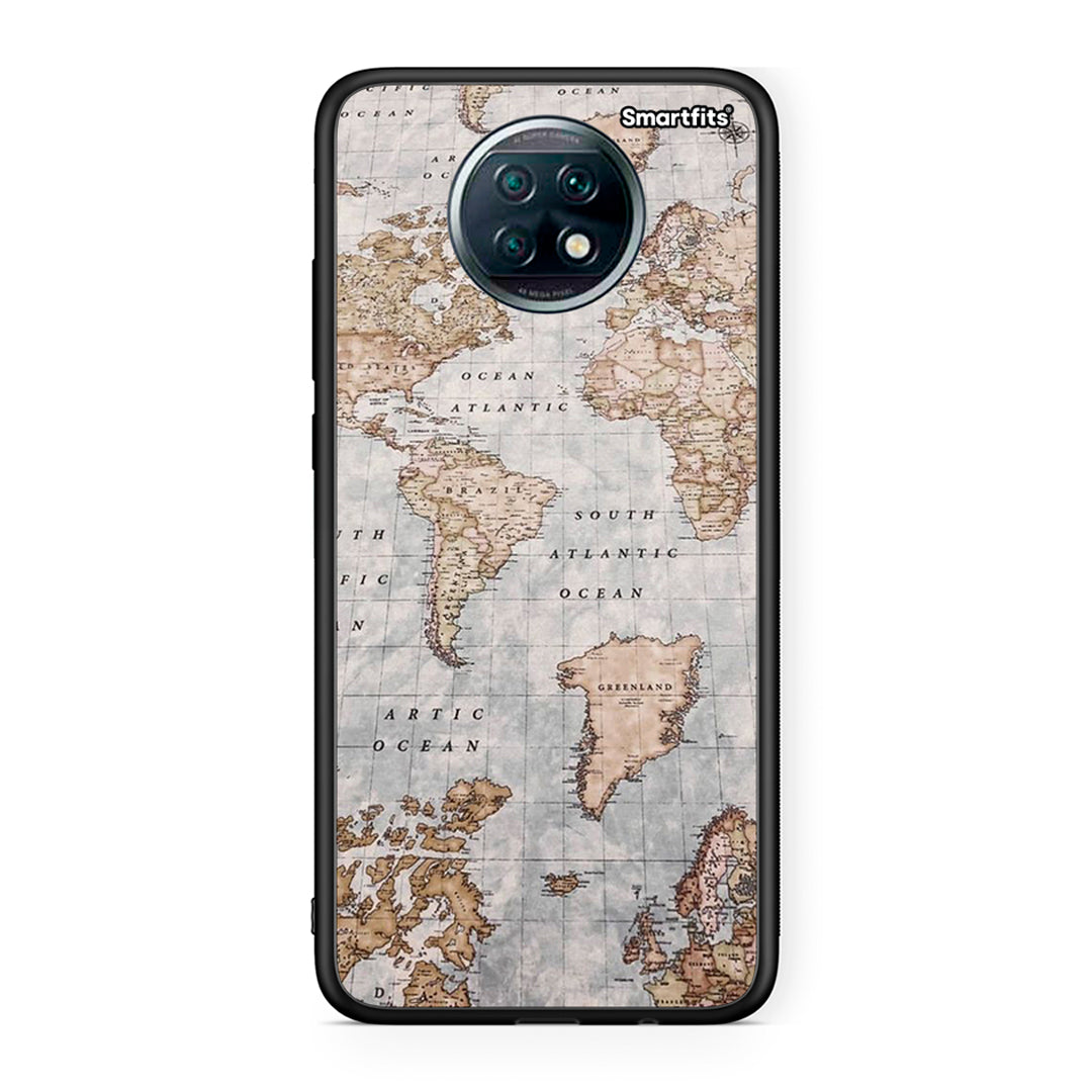 Xiaomi Redmi Note 9T World Map Θήκη από τη Smartfits με σχέδιο στο πίσω μέρος και μαύρο περίβλημα | Smartphone case with colorful back and black bezels by Smartfits