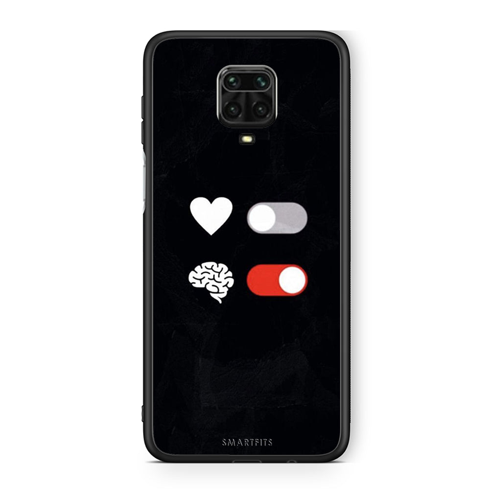 Xiaomi Redmi Note 9S / 9 Pro Heart Vs Brain Θήκη Αγίου Βαλεντίνου από τη Smartfits με σχέδιο στο πίσω μέρος και μαύρο περίβλημα | Smartphone case with colorful back and black bezels by Smartfits