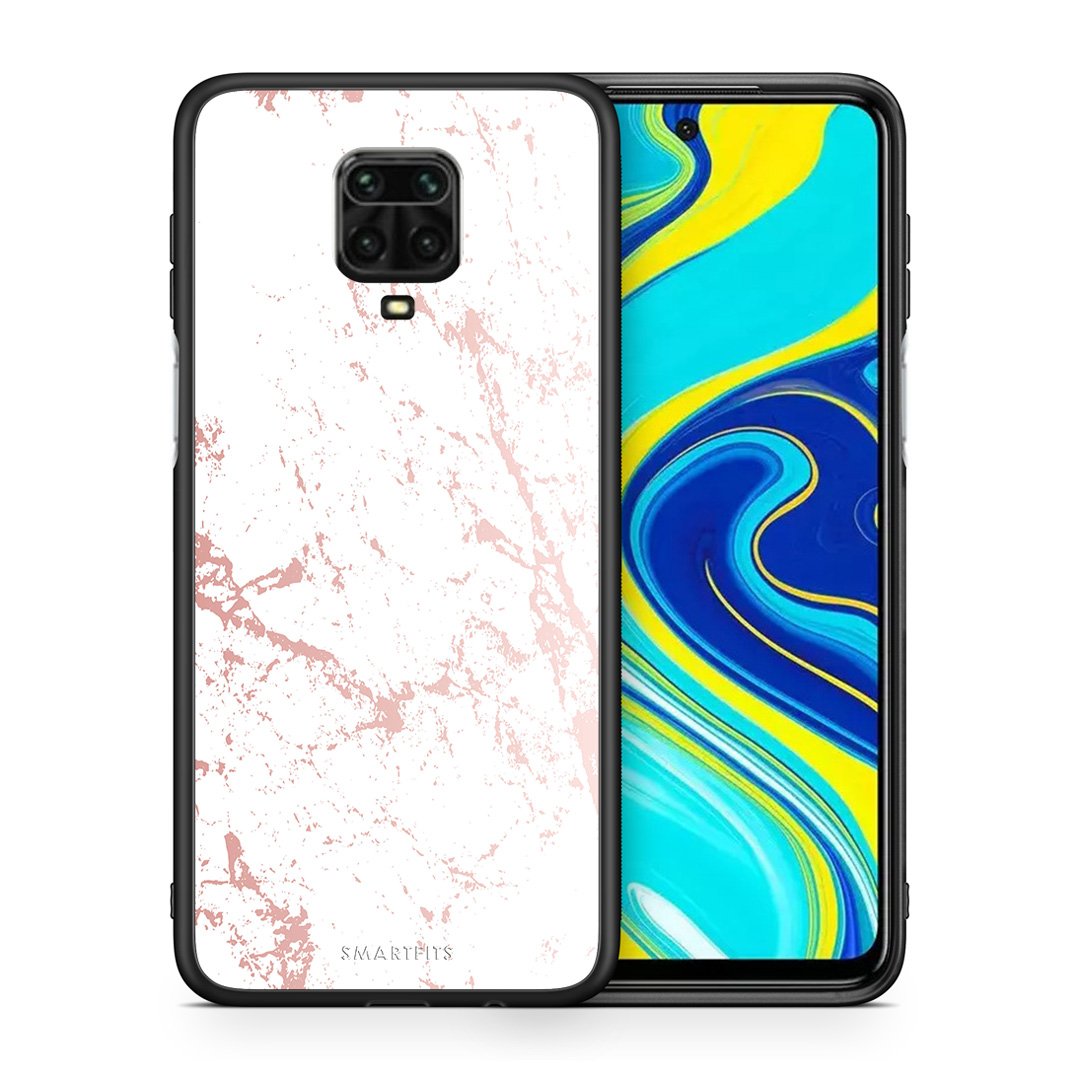 Θήκη Xiaomi Redmi Note 9S / 9 Pro Pink Splash Marble από τη Smartfits με σχέδιο στο πίσω μέρος και μαύρο περίβλημα | Xiaomi Redmi Note 9S / 9 Pro Pink Splash Marble case with colorful back and black bezels