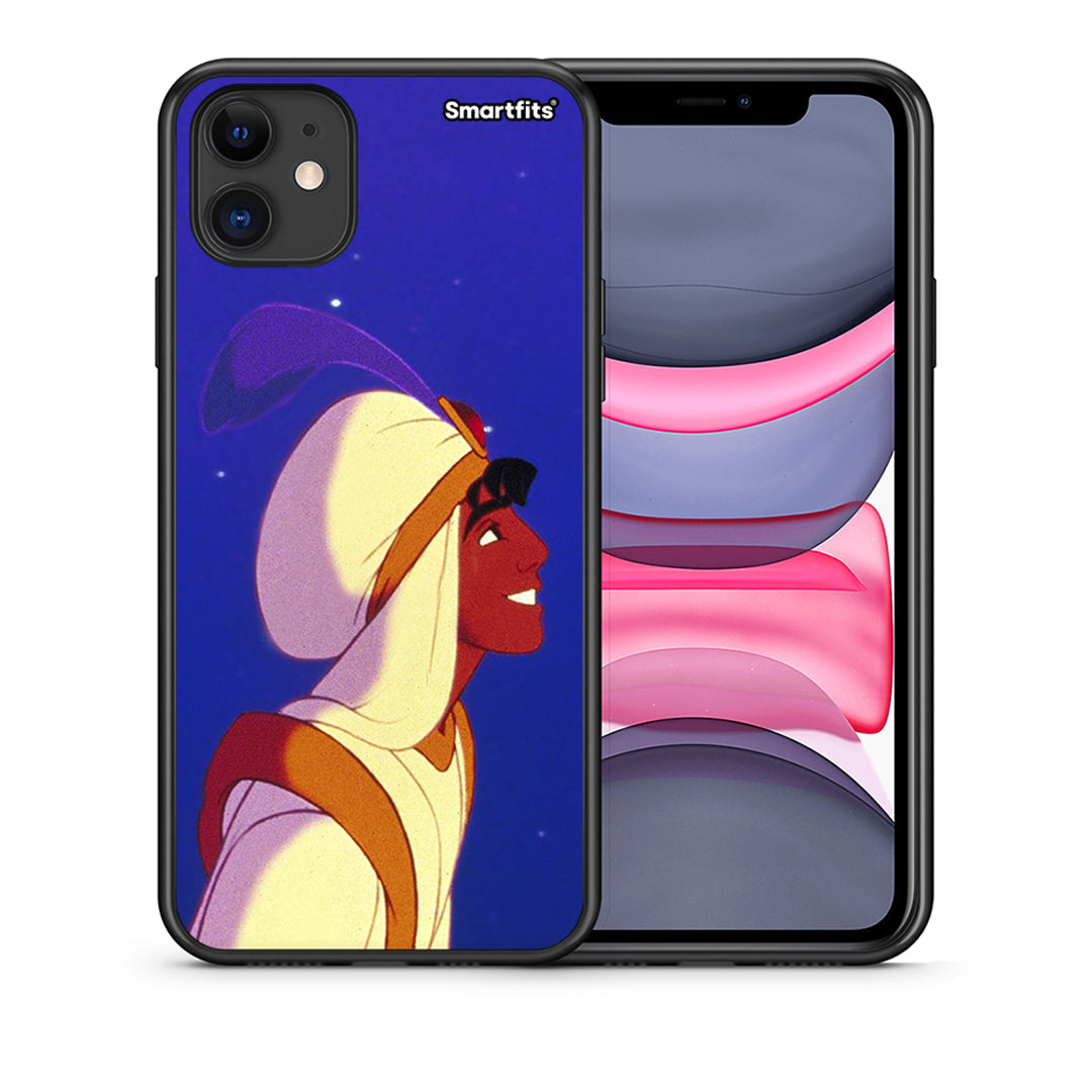 Θήκη iPhone 11 Alladin And Jasmine Love 1 από τη Smartfits με σχέδιο στο πίσω μέρος και μαύρο περίβλημα | iPhone 11 Alladin And Jasmine Love 1 case with colorful back and black bezels