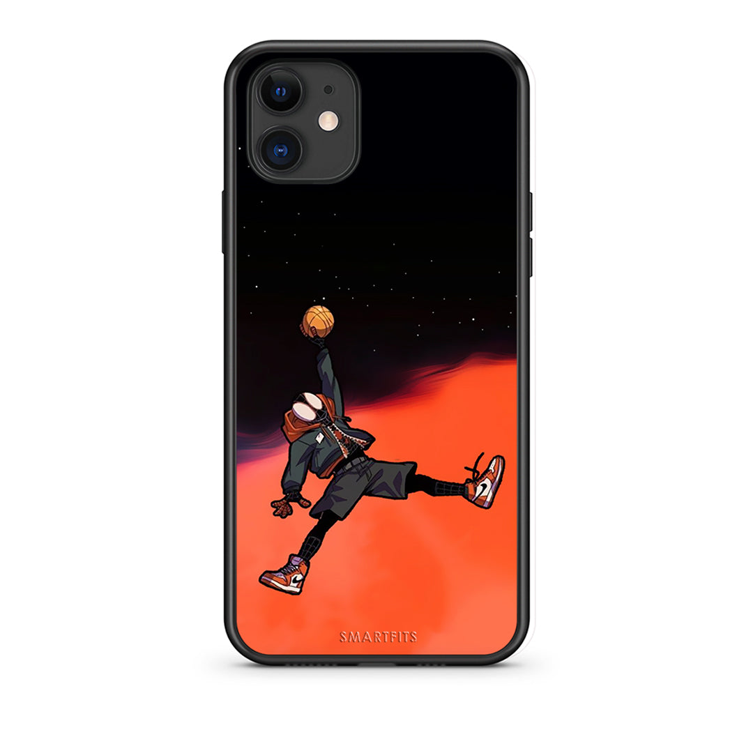 iPhone 11 Basketball Hero θήκη από τη Smartfits με σχέδιο στο πίσω μέρος και μαύρο περίβλημα | Smartphone case with colorful back and black bezels by Smartfits