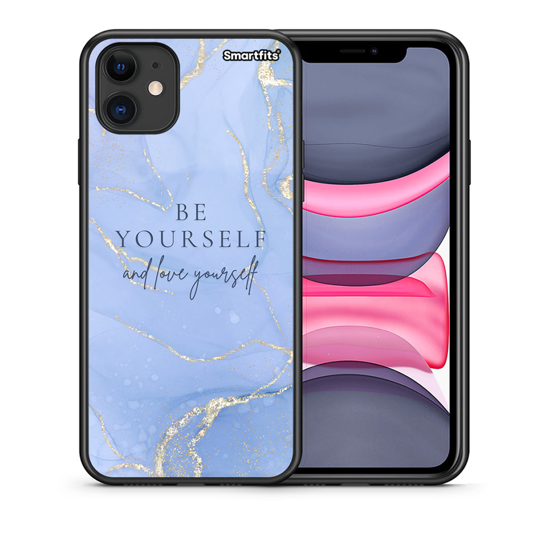 Θήκη iPhone 11 Be Yourself από τη Smartfits με σχέδιο στο πίσω μέρος και μαύρο περίβλημα | iPhone 11 Be Yourself case with colorful back and black bezels