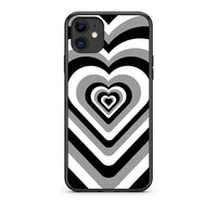 Thumbnail for iPhone 11 Black Hearts θήκη από τη Smartfits με σχέδιο στο πίσω μέρος και μαύρο περίβλημα | Smartphone case with colorful back and black bezels by Smartfits