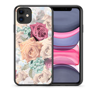 Thumbnail for Θήκη iPhone 11 Bouquet Floral από τη Smartfits με σχέδιο στο πίσω μέρος και μαύρο περίβλημα | iPhone 11 Bouquet Floral case with colorful back and black bezels