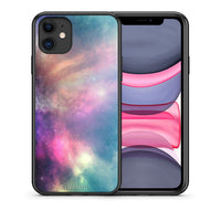 Thumbnail for Θήκη iPhone 11 Rainbow Galaxy από τη Smartfits με σχέδιο στο πίσω μέρος και μαύρο περίβλημα | iPhone 11 Rainbow Galaxy case with colorful back and black bezels