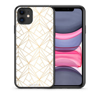 Thumbnail for Θήκη iPhone 11 Luxury White Geometric από τη Smartfits με σχέδιο στο πίσω μέρος και μαύρο περίβλημα | iPhone 11 Luxury White Geometric case with colorful back and black bezels