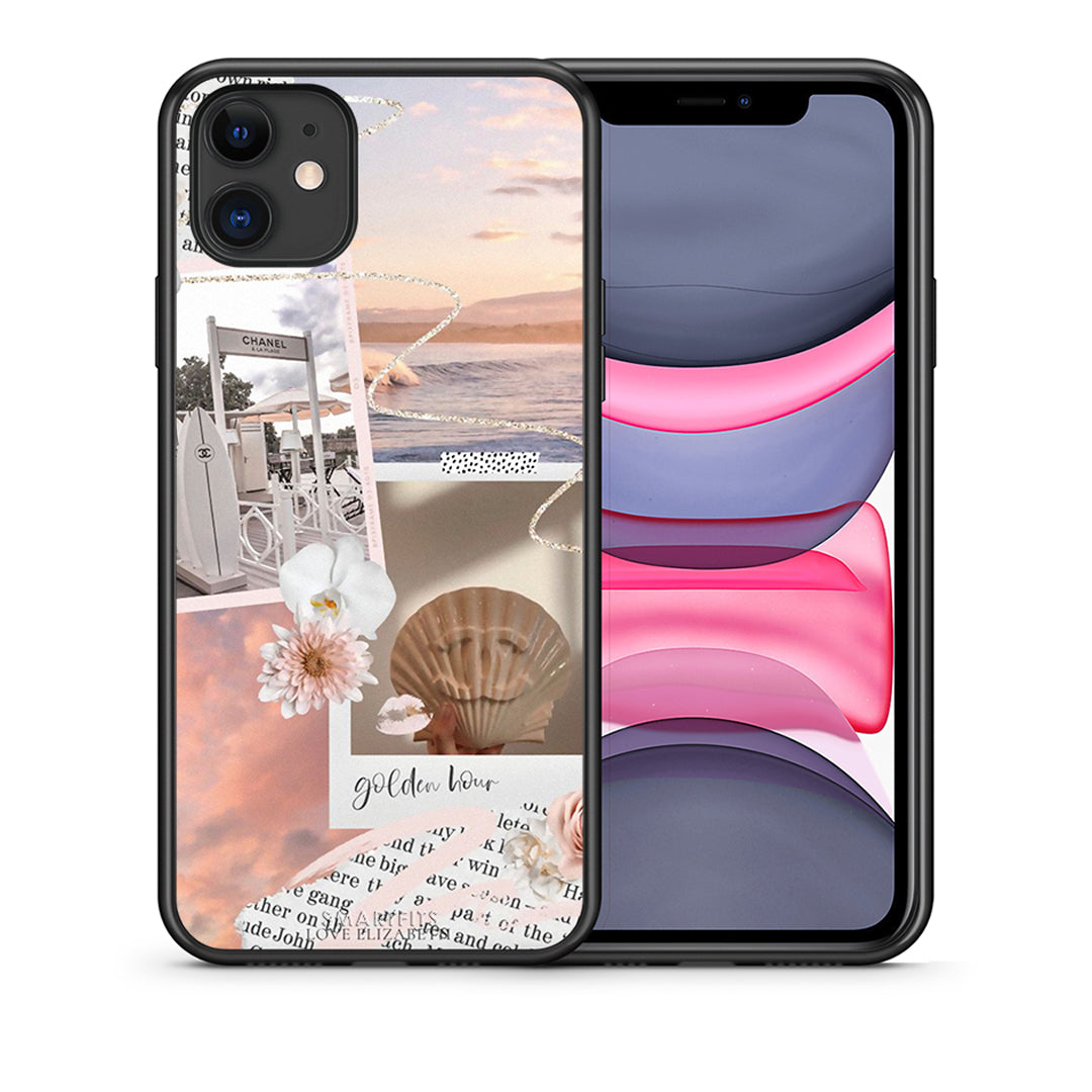 Θήκη Αγίου Βαλεντίνου iPhone 11 Golden Hour από τη Smartfits με σχέδιο στο πίσω μέρος και μαύρο περίβλημα | iPhone 11 Golden Hour case with colorful back and black bezels