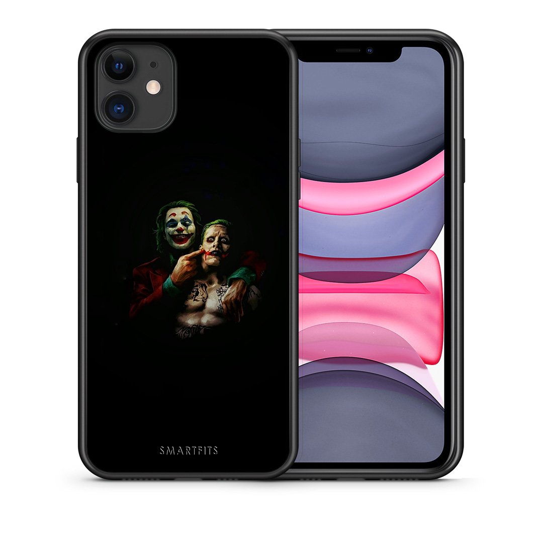 Θήκη iPhone 11 Clown Hero από τη Smartfits με σχέδιο στο πίσω μέρος και μαύρο περίβλημα | iPhone 11 Clown Hero case with colorful back and black bezels