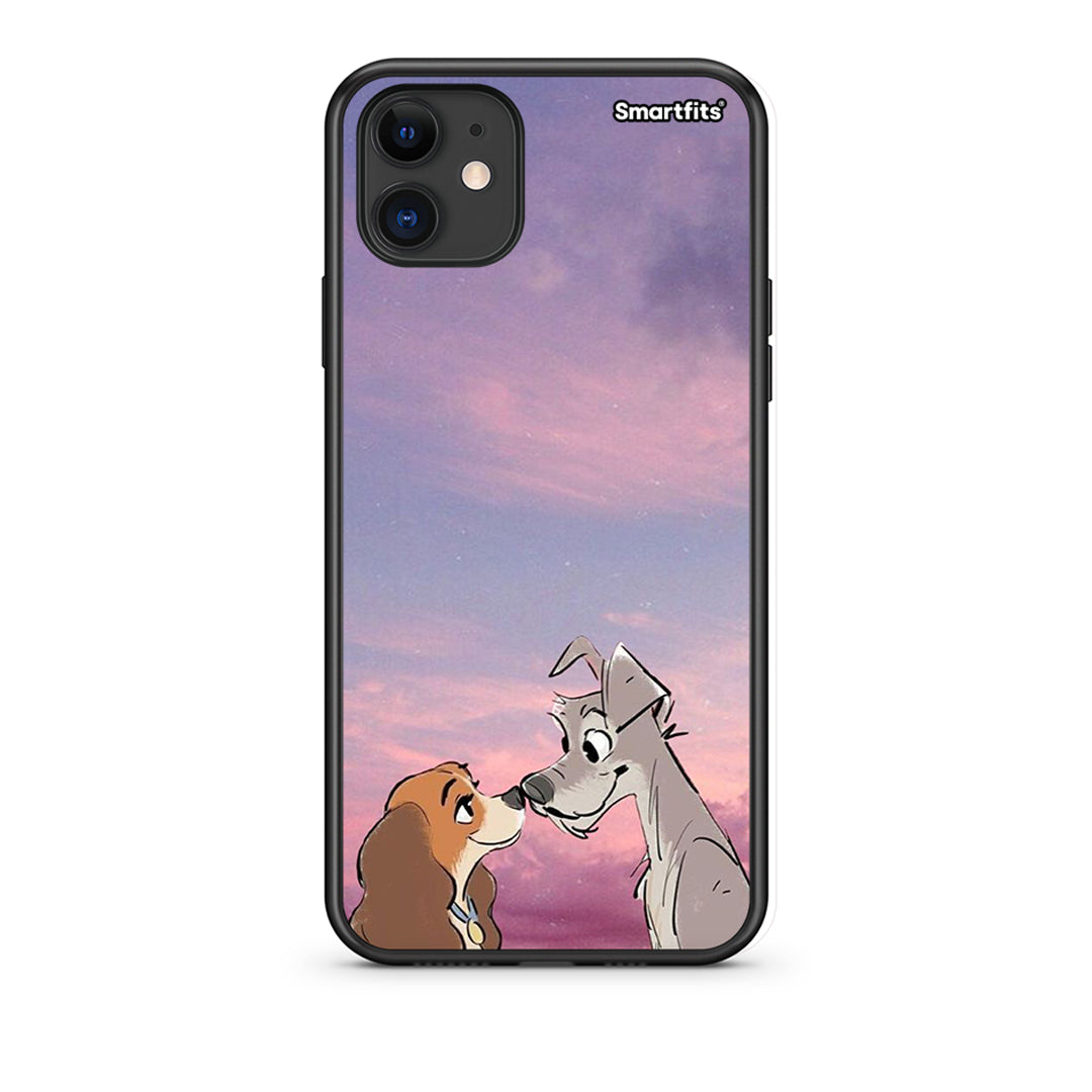 iPhone 11 Lady And Tramp Θήκη από τη Smartfits με σχέδιο στο πίσω μέρος και μαύρο περίβλημα | Smartphone case with colorful back and black bezels by Smartfits