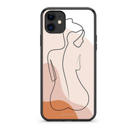 Thumbnail for iPhone 11 LineArt Woman θήκη από τη Smartfits με σχέδιο στο πίσω μέρος και μαύρο περίβλημα | Smartphone case with colorful back and black bezels by Smartfits