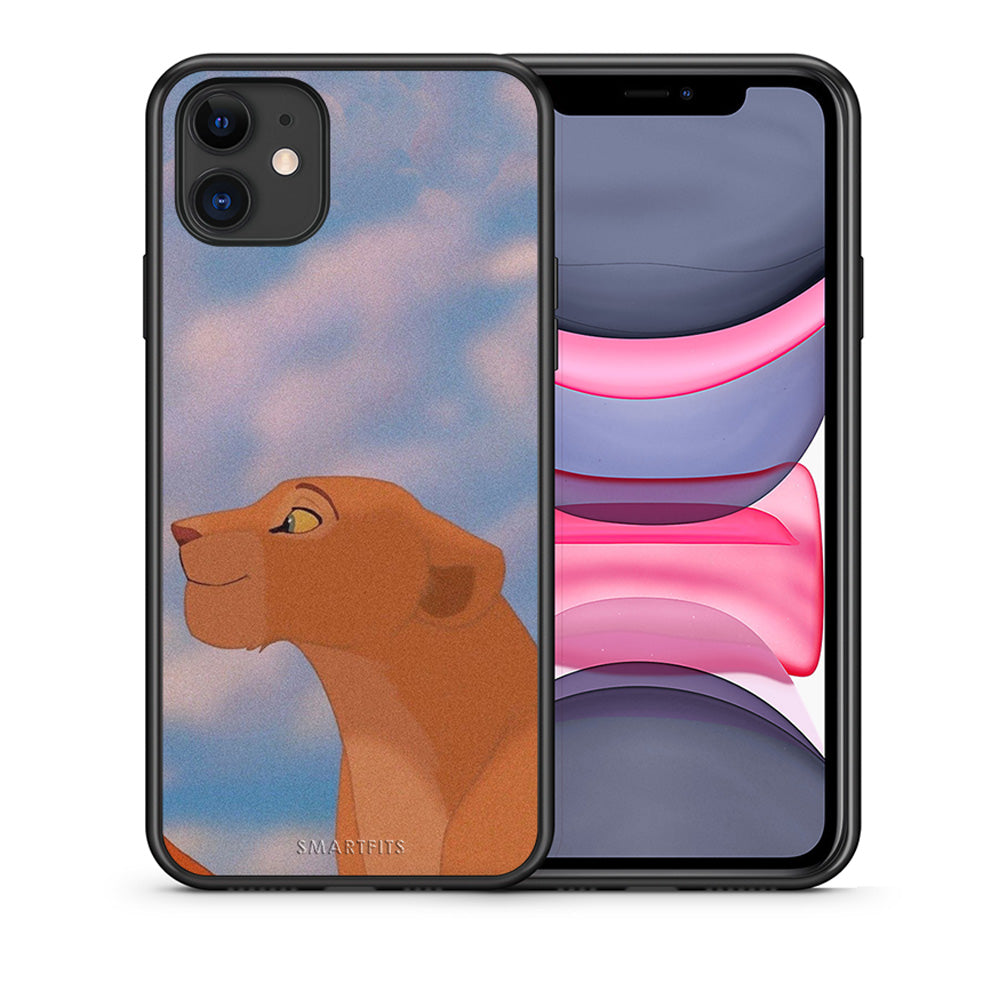 Θήκη Αγίου Βαλεντίνου iPhone 11 Lion Love 2 από τη Smartfits με σχέδιο στο πίσω μέρος και μαύρο περίβλημα | iPhone 11 Lion Love 2 case with colorful back and black bezels