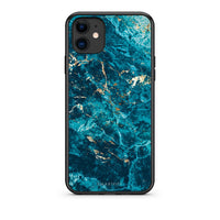Thumbnail for iPhone 11 Marble Blue θήκη από τη Smartfits με σχέδιο στο πίσω μέρος και μαύρο περίβλημα | Smartphone case with colorful back and black bezels by Smartfits