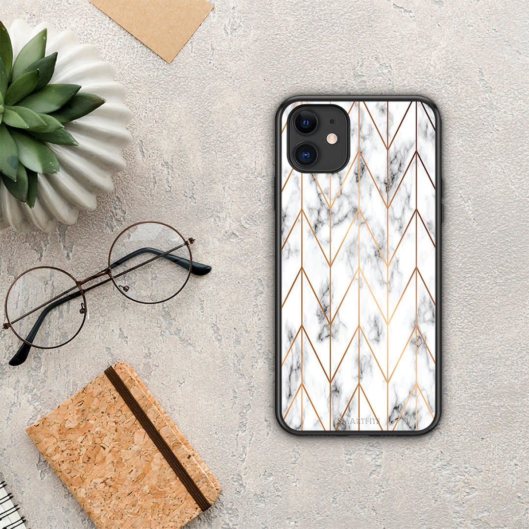 Marble Gold Geometric - iPhone 11 case