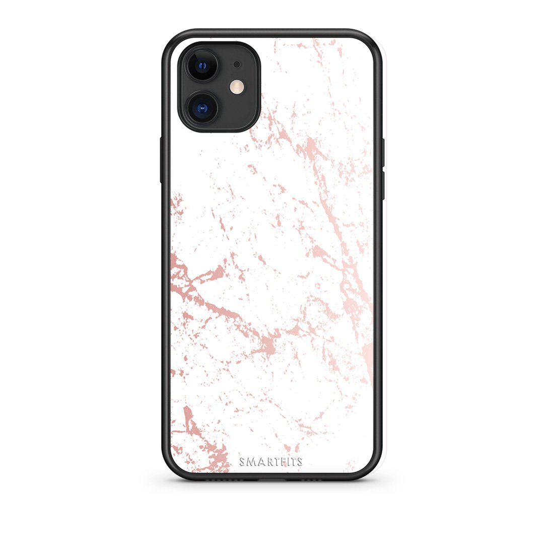 116 - iPhone 11  Pink Splash Marble case, cover, bumper