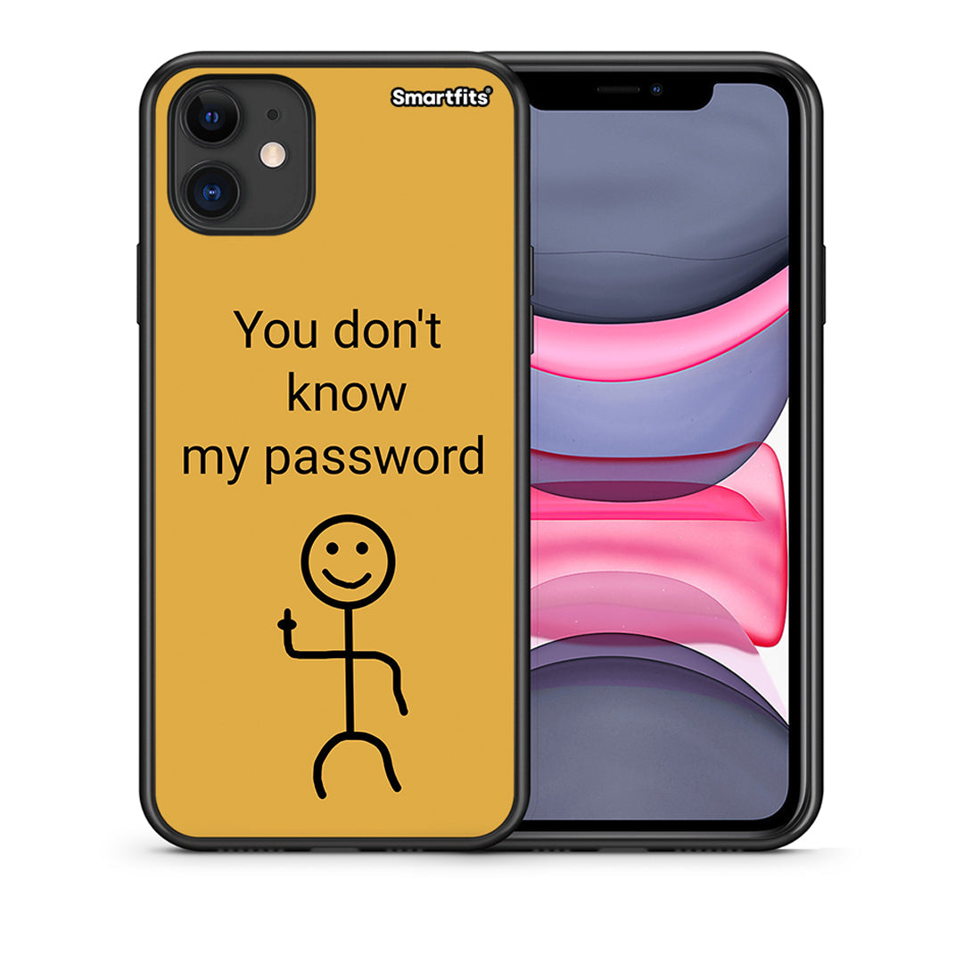 Θήκη iPhone 11 My Password από τη Smartfits με σχέδιο στο πίσω μέρος και μαύρο περίβλημα | iPhone 11 My Password case with colorful back and black bezels
