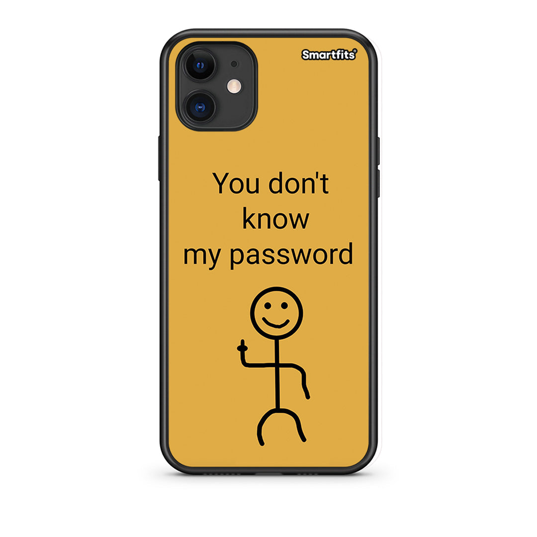 iPhone 11 My Password Θήκη από τη Smartfits με σχέδιο στο πίσω μέρος και μαύρο περίβλημα | Smartphone case with colorful back and black bezels by Smartfits