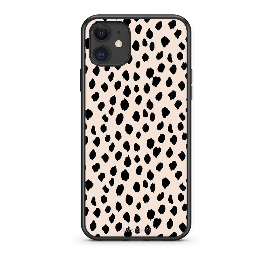 iPhone 11 New Polka Dots θήκη από τη Smartfits με σχέδιο στο πίσω μέρος και μαύρο περίβλημα | Smartphone case with colorful back and black bezels by Smartfits