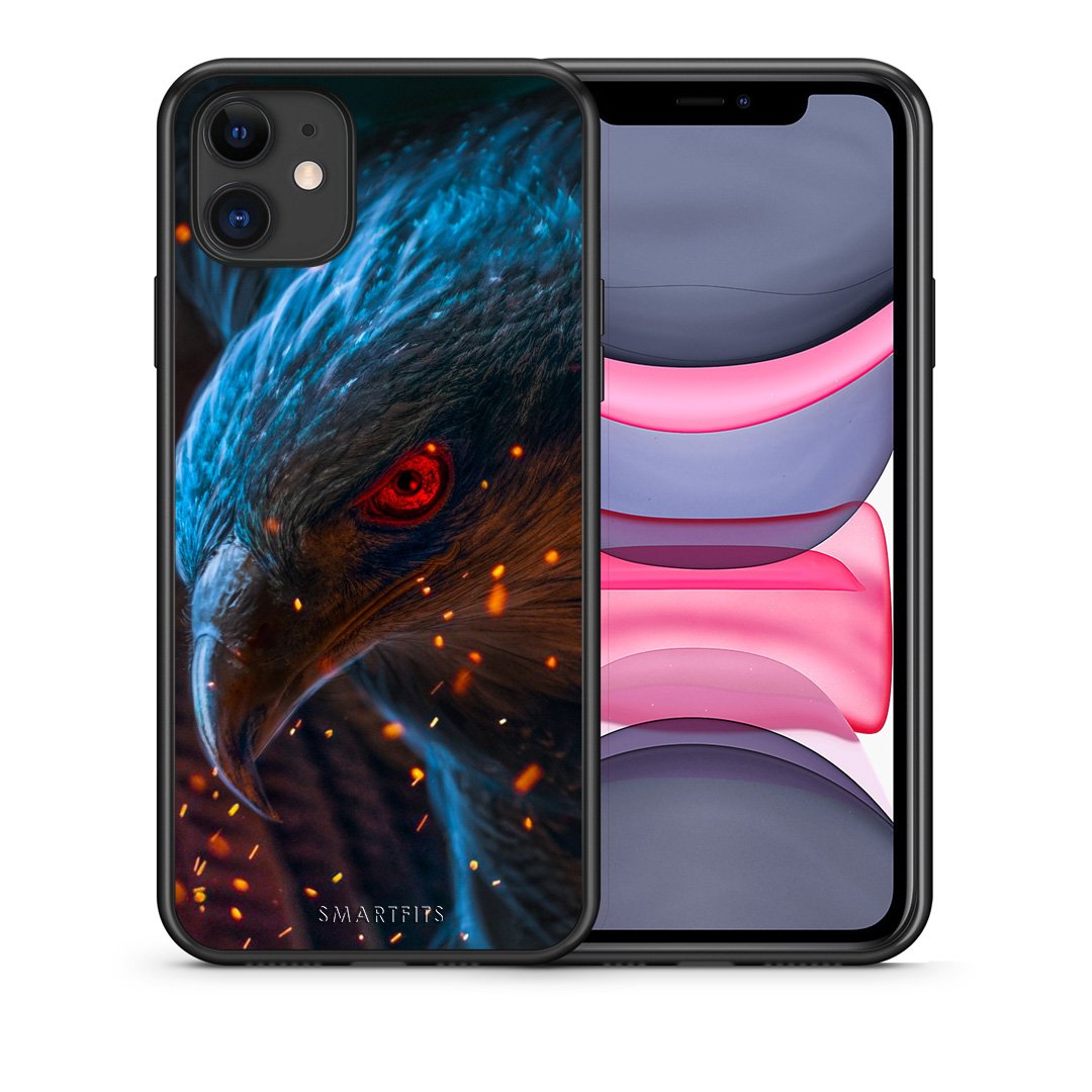 Θήκη iPhone 11 Eagle PopArt από τη Smartfits με σχέδιο στο πίσω μέρος και μαύρο περίβλημα | iPhone 11 Eagle PopArt case with colorful back and black bezels