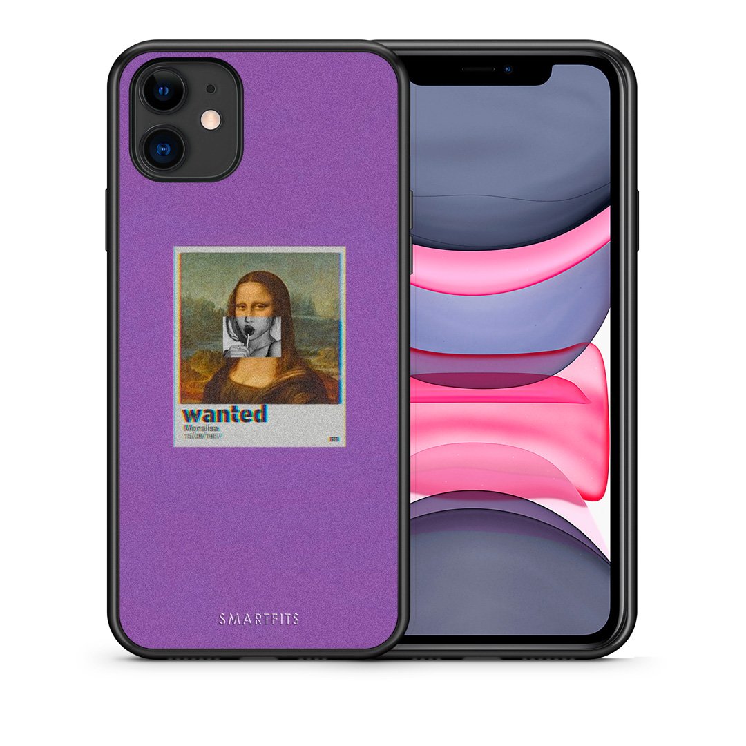 Θήκη iPhone 11 Monalisa Popart από τη Smartfits με σχέδιο στο πίσω μέρος και μαύρο περίβλημα | iPhone 11 Monalisa Popart case with colorful back and black bezels