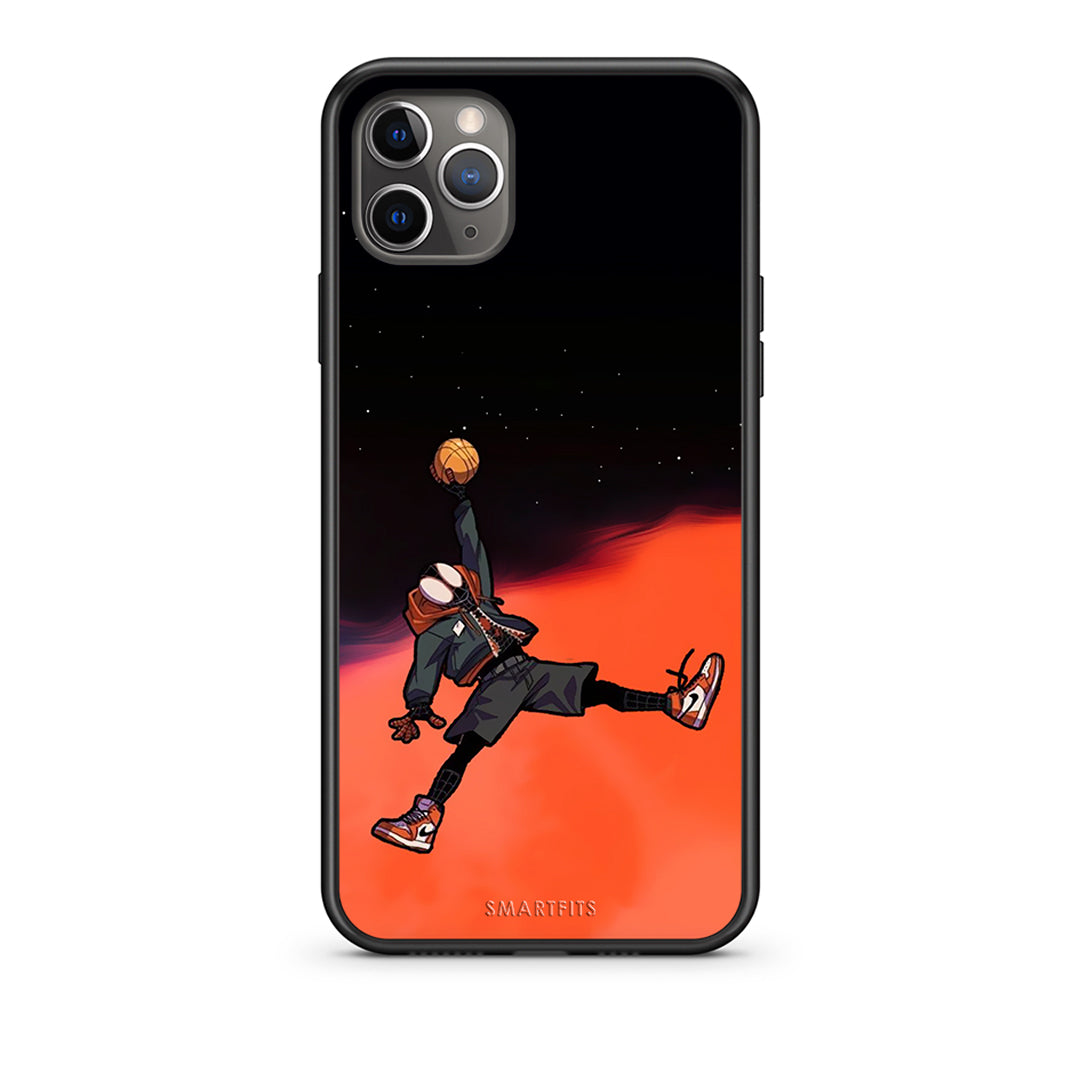 iPhone 11 Pro Max Basketball Hero θήκη από τη Smartfits με σχέδιο στο πίσω μέρος και μαύρο περίβλημα | Smartphone case with colorful back and black bezels by Smartfits