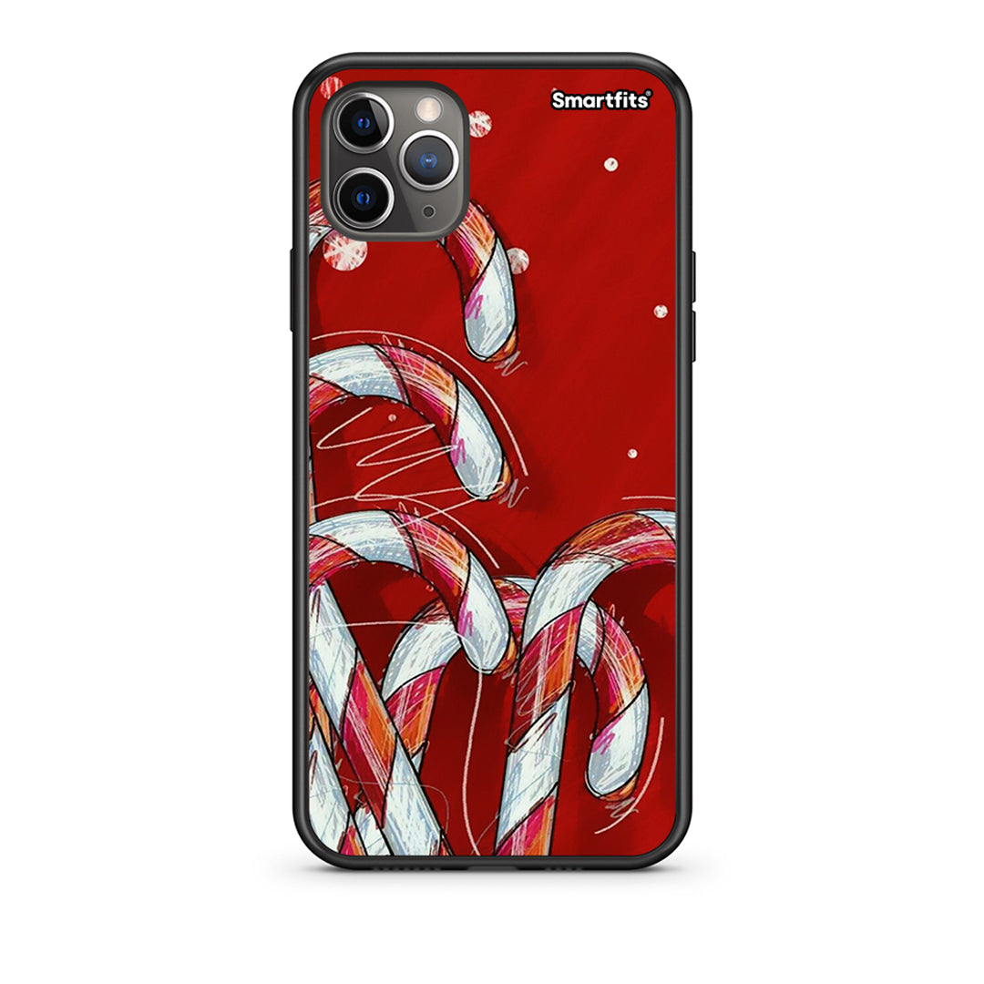 iPhone 11 Pro Candy Cane θήκη από τη Smartfits με σχέδιο στο πίσω μέρος και μαύρο περίβλημα | Smartphone case with colorful back and black bezels by Smartfits