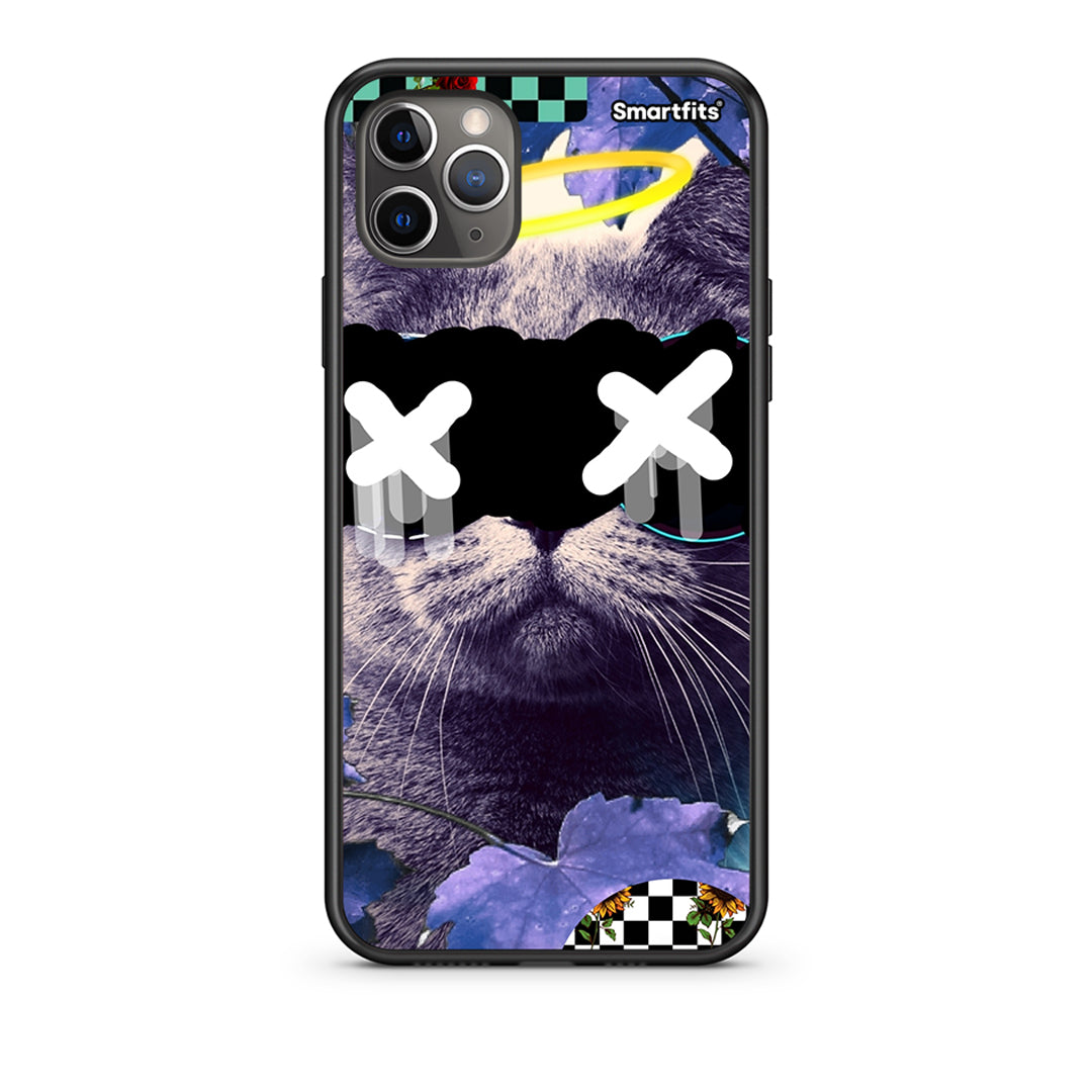 iPhone 11 Pro Cat Collage Θήκη από τη Smartfits με σχέδιο στο πίσω μέρος και μαύρο περίβλημα | Smartphone case with colorful back and black bezels by Smartfits