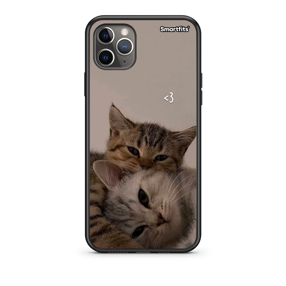 iPhone 11 Pro Cats In Love Θήκη από τη Smartfits με σχέδιο στο πίσω μέρος και μαύρο περίβλημα | Smartphone case with colorful back and black bezels by Smartfits