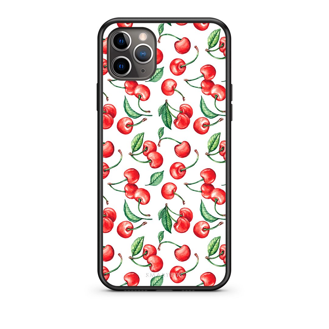 iPhone 11 Pro Max Cherry Summer θήκη από τη Smartfits με σχέδιο στο πίσω μέρος και μαύρο περίβλημα | Smartphone case with colorful back and black bezels by Smartfits