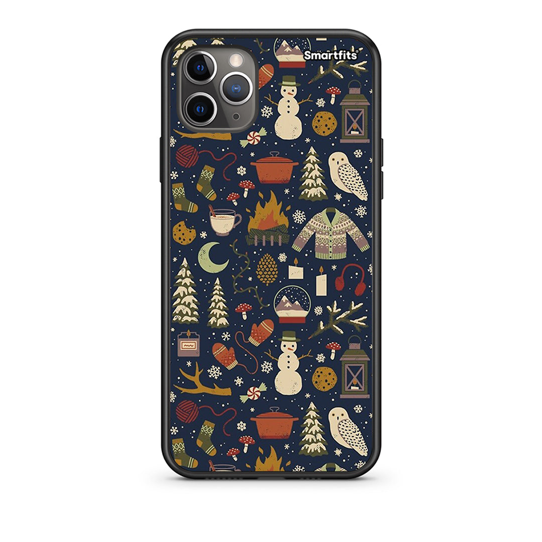 iPhone 11 Pro Max Christmas Elements θήκη από τη Smartfits με σχέδιο στο πίσω μέρος και μαύρο περίβλημα | Smartphone case with colorful back and black bezels by Smartfits