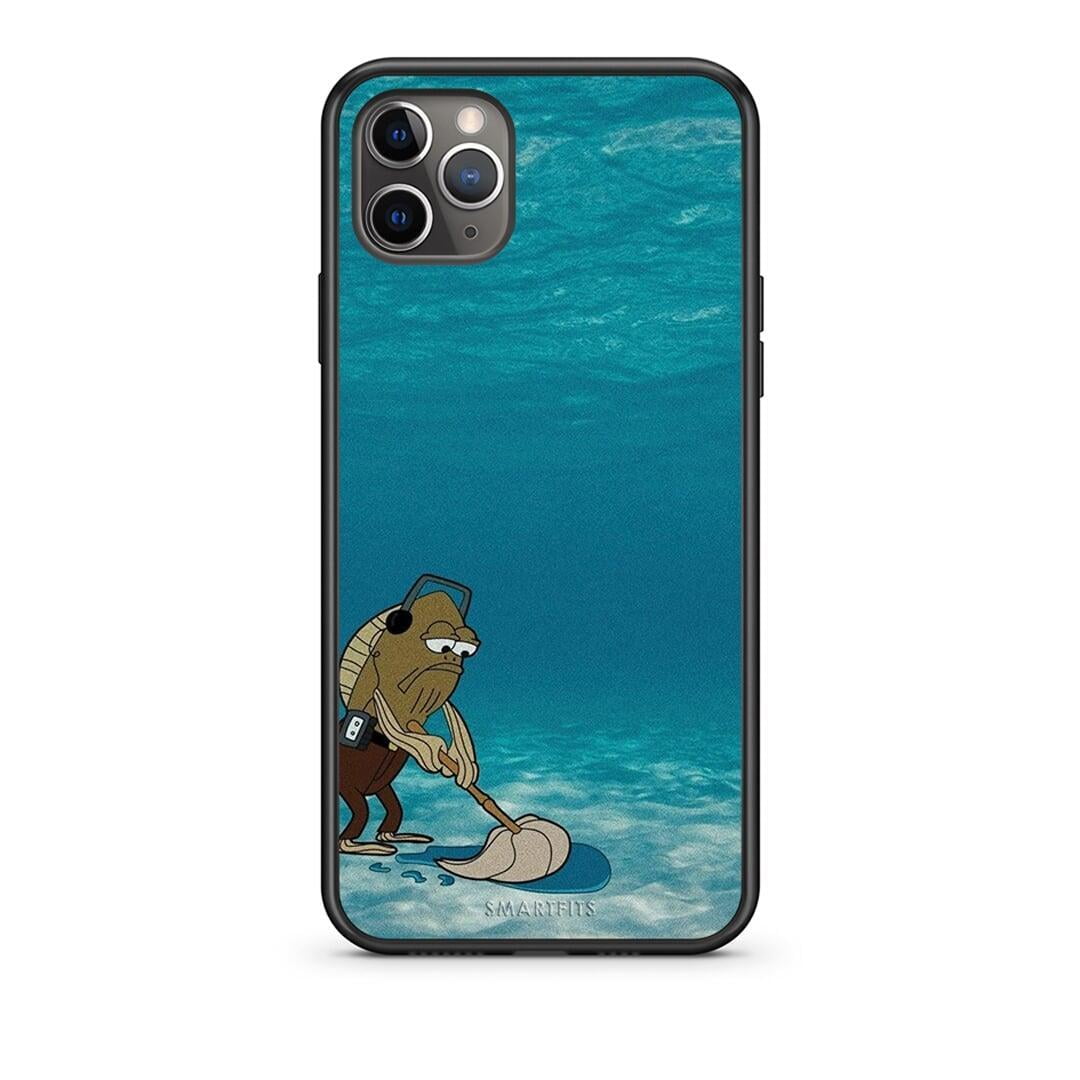 iPhone 11 Pro Clean The Ocean Θήκη από τη Smartfits με σχέδιο στο πίσω μέρος και μαύρο περίβλημα | Smartphone case with colorful back and black bezels by Smartfits