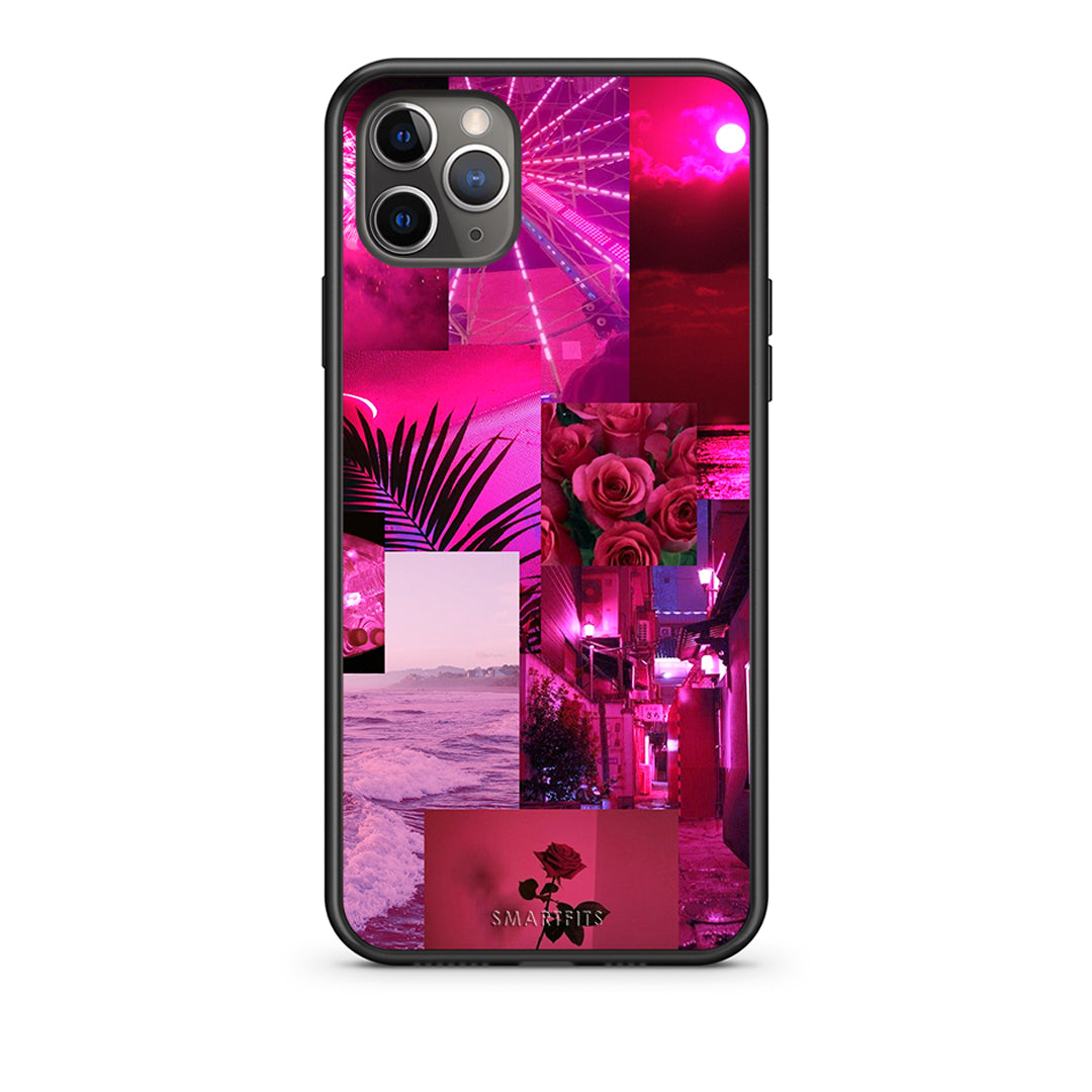 iPhone 11 Pro Collage Red Roses Θήκη Αγίου Βαλεντίνου από τη Smartfits με σχέδιο στο πίσω μέρος και μαύρο περίβλημα | Smartphone case with colorful back and black bezels by Smartfits