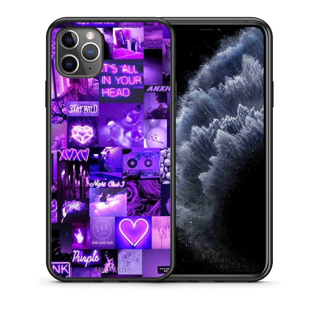 Θήκη Αγίου Βαλεντίνου iPhone 11 Pro Collage Stay Wild από τη Smartfits με σχέδιο στο πίσω μέρος και μαύρο περίβλημα | iPhone 11 Pro Collage Stay Wild case with colorful back and black bezels