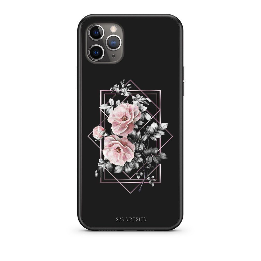 4 - iPhone 11 Pro Max Frame Flower case, cover, bumper