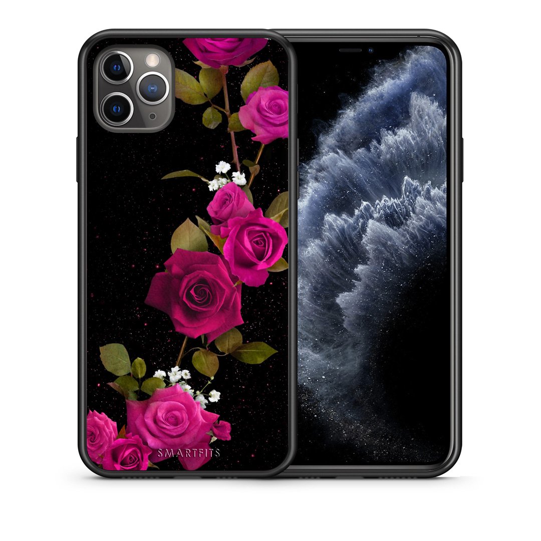 Θήκη iPhone 11 Pro Max Red Roses Flower από τη Smartfits με σχέδιο στο πίσω μέρος και μαύρο περίβλημα | iPhone 11 Pro Max Red Roses Flower case with colorful back and black bezels