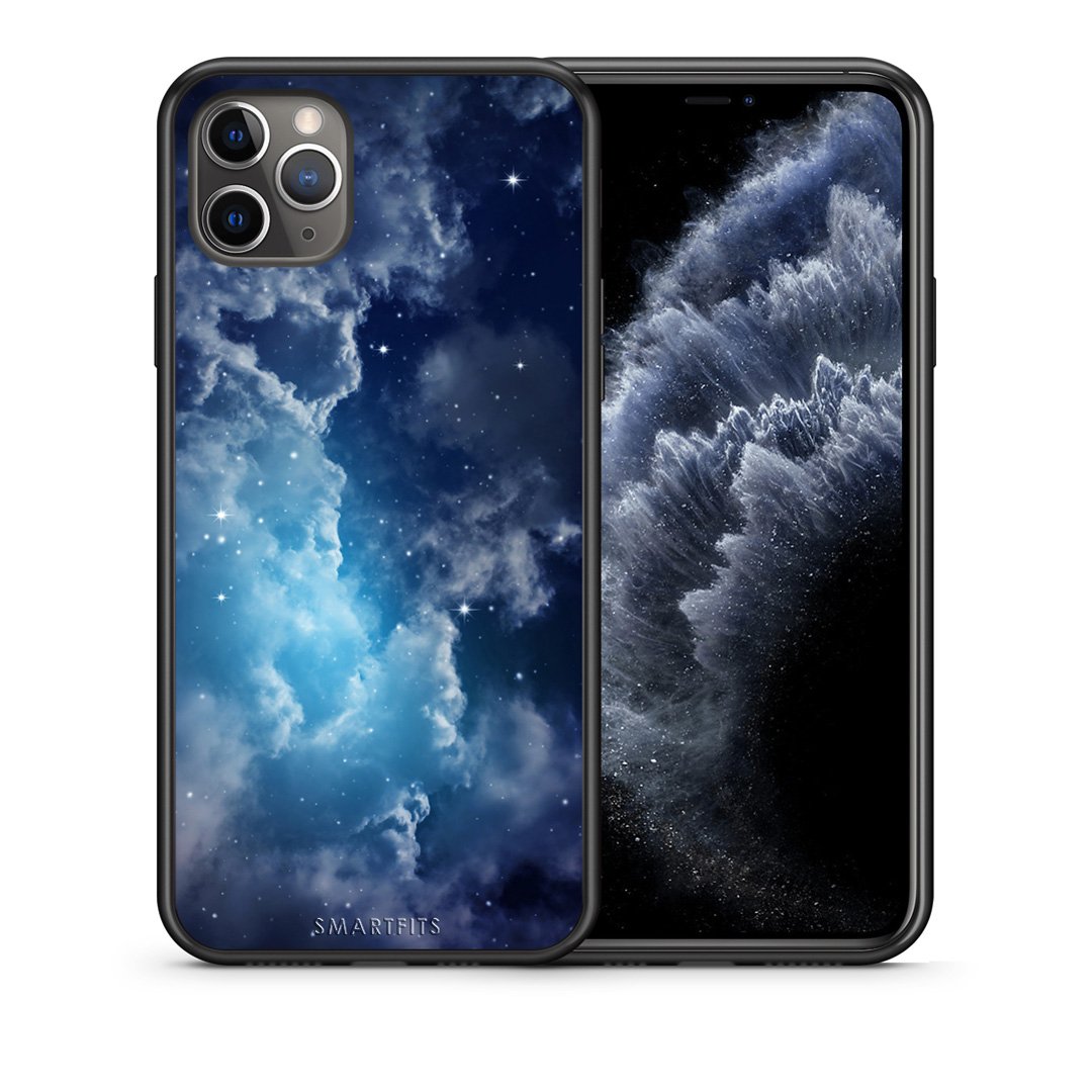 Θήκη iPhone 11 Pro Max Blue Sky Galaxy από τη Smartfits με σχέδιο στο πίσω μέρος και μαύρο περίβλημα | iPhone 11 Pro Max Blue Sky Galaxy case with colorful back and black bezels