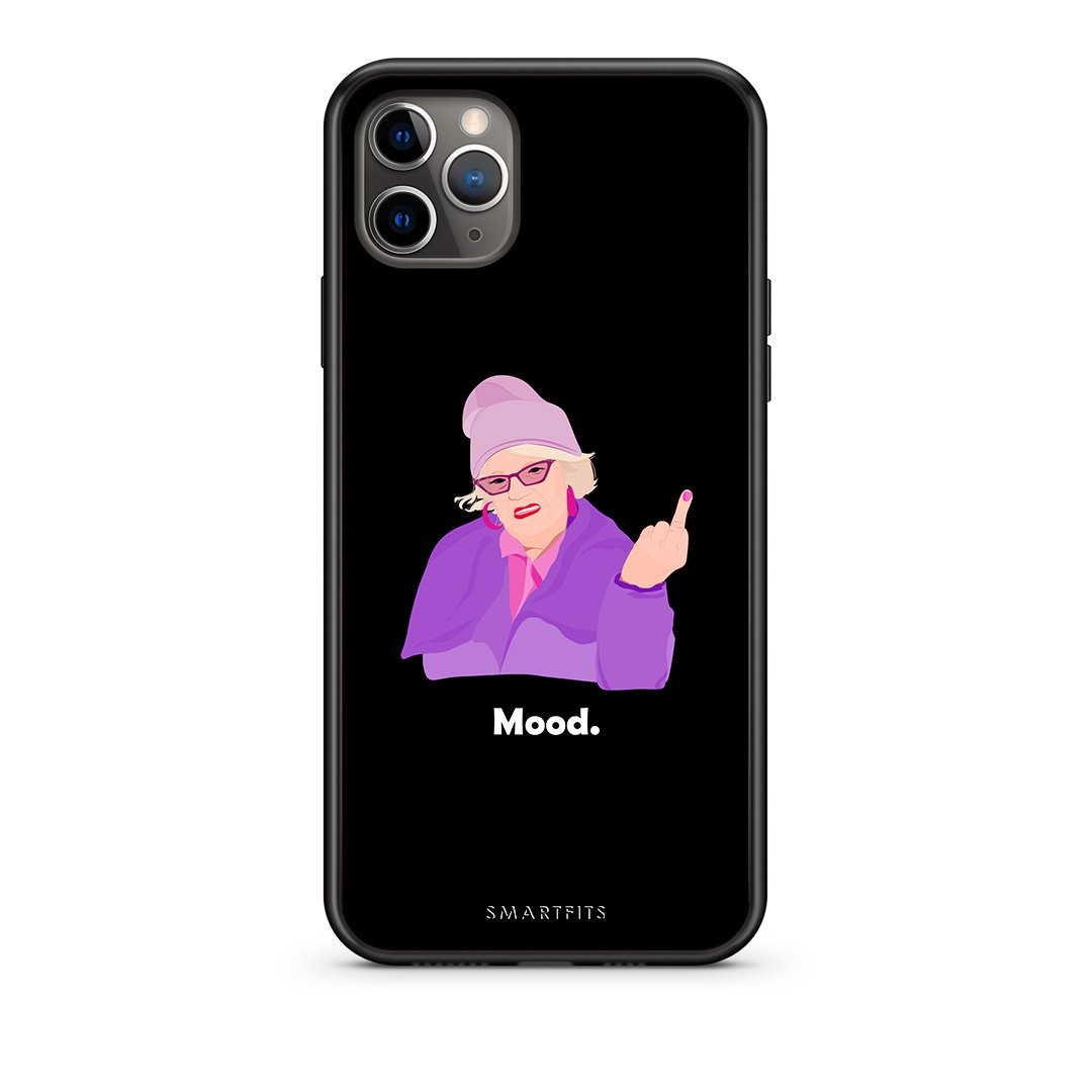 iPhone 11 Pro Grandma Mood Black θήκη από τη Smartfits με σχέδιο στο πίσω μέρος και μαύρο περίβλημα | Smartphone case with colorful back and black bezels by Smartfits