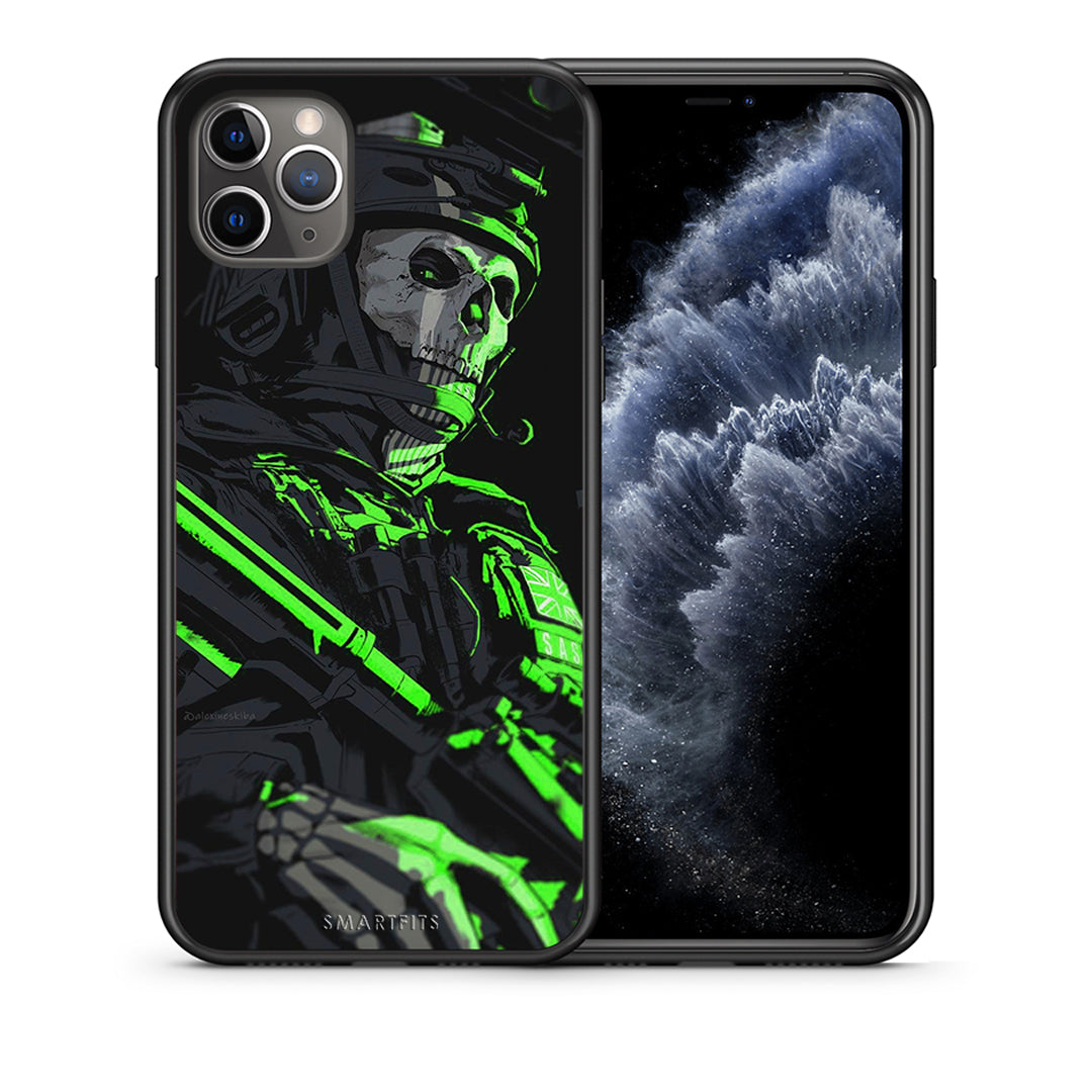 Θήκη Αγίου Βαλεντίνου iPhone 11 Pro Green Soldier από τη Smartfits με σχέδιο στο πίσω μέρος και μαύρο περίβλημα | iPhone 11 Pro Green Soldier case with colorful back and black bezels