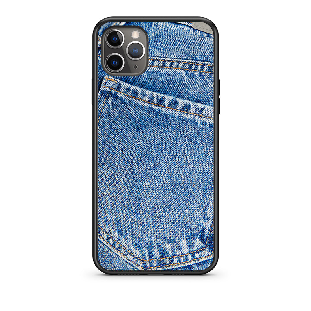 iPhone 11 Pro Max Jeans Pocket θήκη από τη Smartfits με σχέδιο στο πίσω μέρος και μαύρο περίβλημα | Smartphone case with colorful back and black bezels by Smartfits