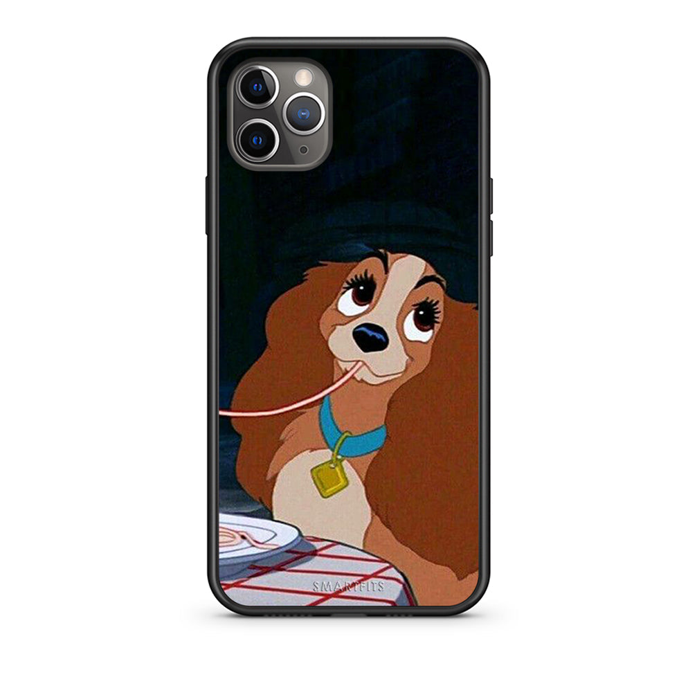 iPhone 11 Pro Lady And Tramp 2 Θήκη Αγίου Βαλεντίνου από τη Smartfits με σχέδιο στο πίσω μέρος και μαύρο περίβλημα | Smartphone case with colorful back and black bezels by Smartfits