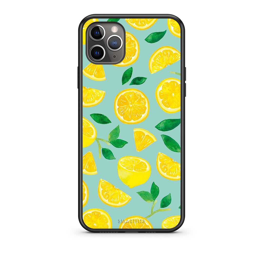 iPhone 11 Pro Lemons θήκη από τη Smartfits με σχέδιο στο πίσω μέρος και μαύρο περίβλημα | Smartphone case with colorful back and black bezels by Smartfits