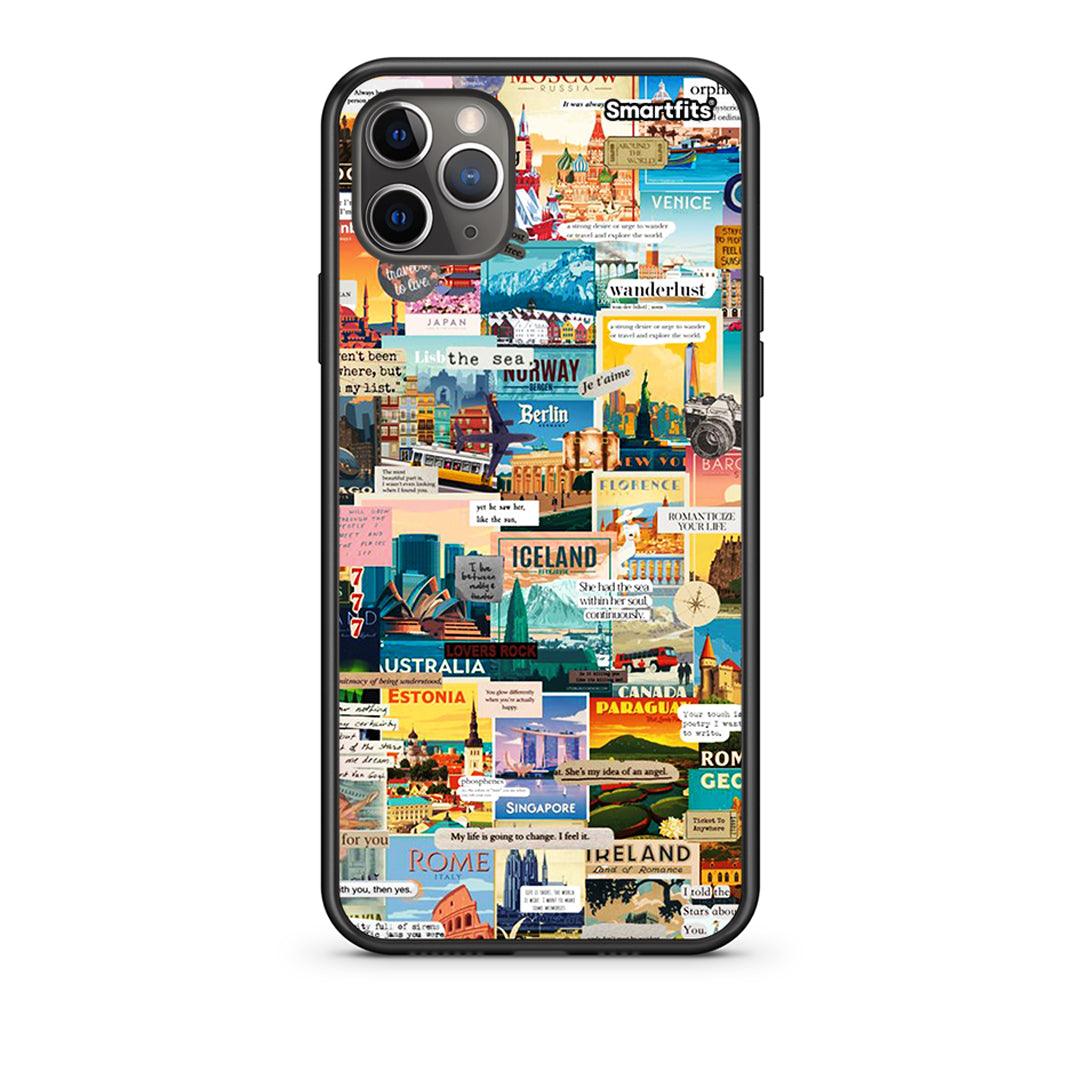 iPhone 11 Pro Live To Travel Θήκη από τη Smartfits με σχέδιο στο πίσω μέρος και μαύρο περίβλημα | Smartphone case with colorful back and black bezels by Smartfits