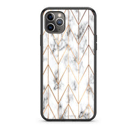 Thumbnail for 44 - iPhone 11 Pro Max  Gold Geometric Marble case, cover, bumper