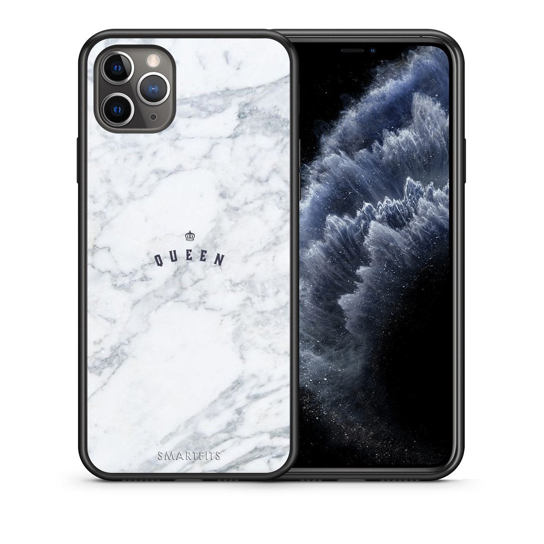 Θήκη iPhone 11 Pro Queen Marble από τη Smartfits με σχέδιο στο πίσω μέρος και μαύρο περίβλημα | iPhone 11 Pro Queen Marble case with colorful back and black bezels
