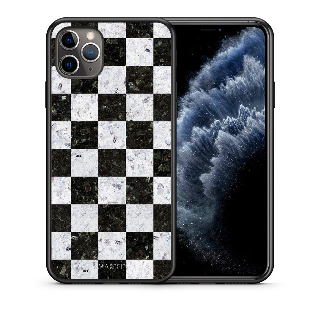 Θήκη iPhone 11 Pro Square Geometric Marble από τη Smartfits με σχέδιο στο πίσω μέρος και μαύρο περίβλημα | iPhone 11 Pro Square Geometric Marble case with colorful back and black bezels