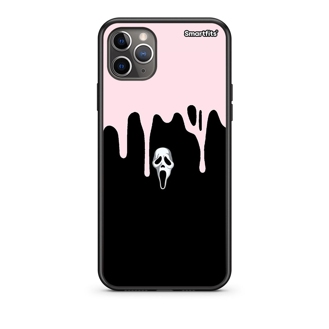 iPhone 11 Pro Melting Halloween Mask Θήκη από τη Smartfits με σχέδιο στο πίσω μέρος και μαύρο περίβλημα | Smartphone case with colorful back and black bezels by Smartfits