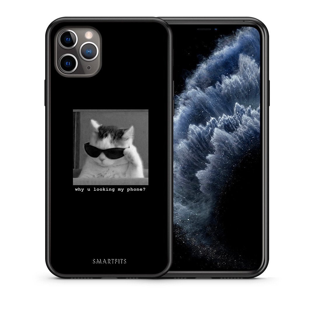 Θήκη iPhone 11 Pro Meme Cat από τη Smartfits με σχέδιο στο πίσω μέρος και μαύρο περίβλημα | iPhone 11 Pro Meme Cat case with colorful back and black bezels