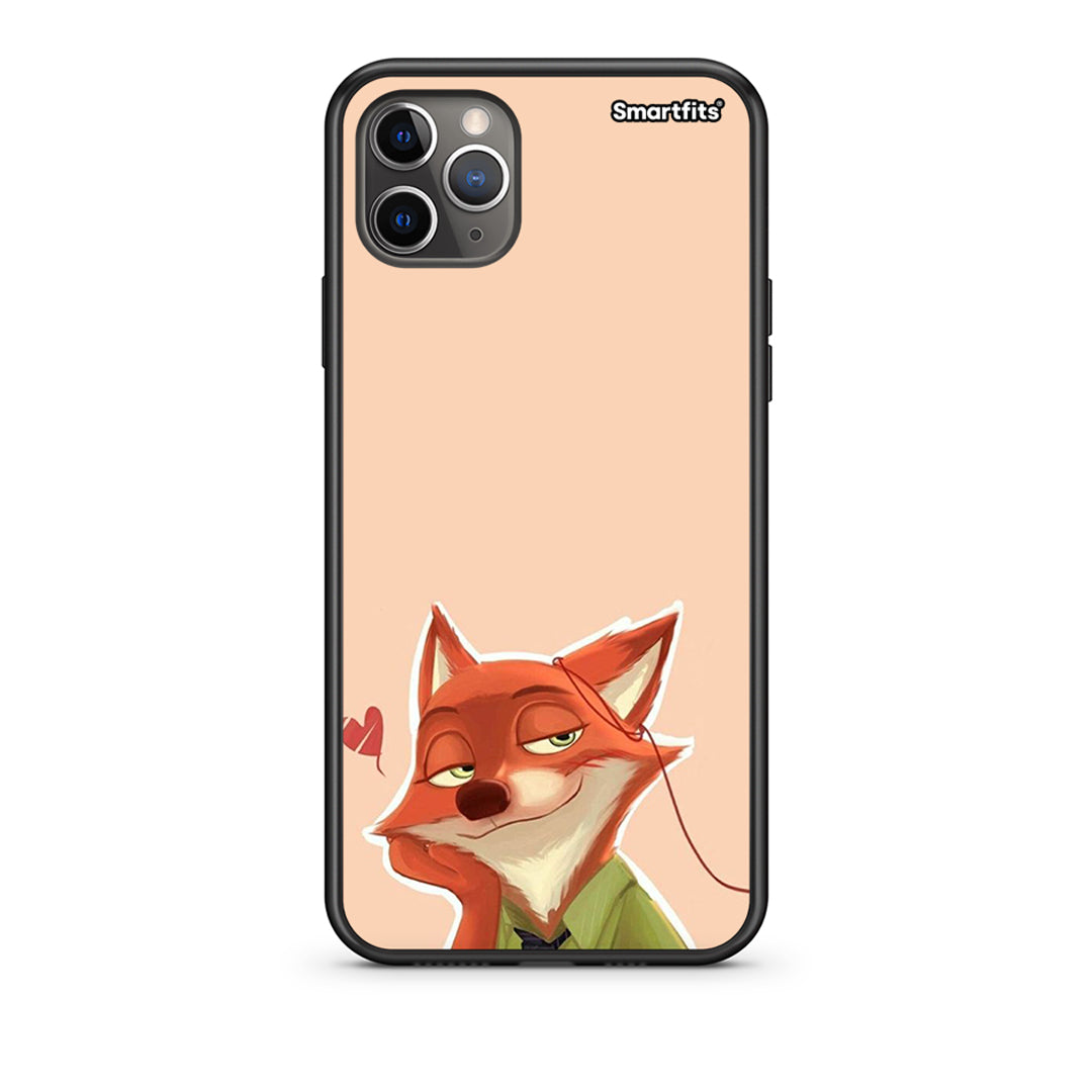 iPhone 11 Pro Max Nick Wilde And Judy Hopps Love 1 Θήκη από τη Smartfits με σχέδιο στο πίσω μέρος και μαύρο περίβλημα | Smartphone case with colorful back and black bezels by Smartfits